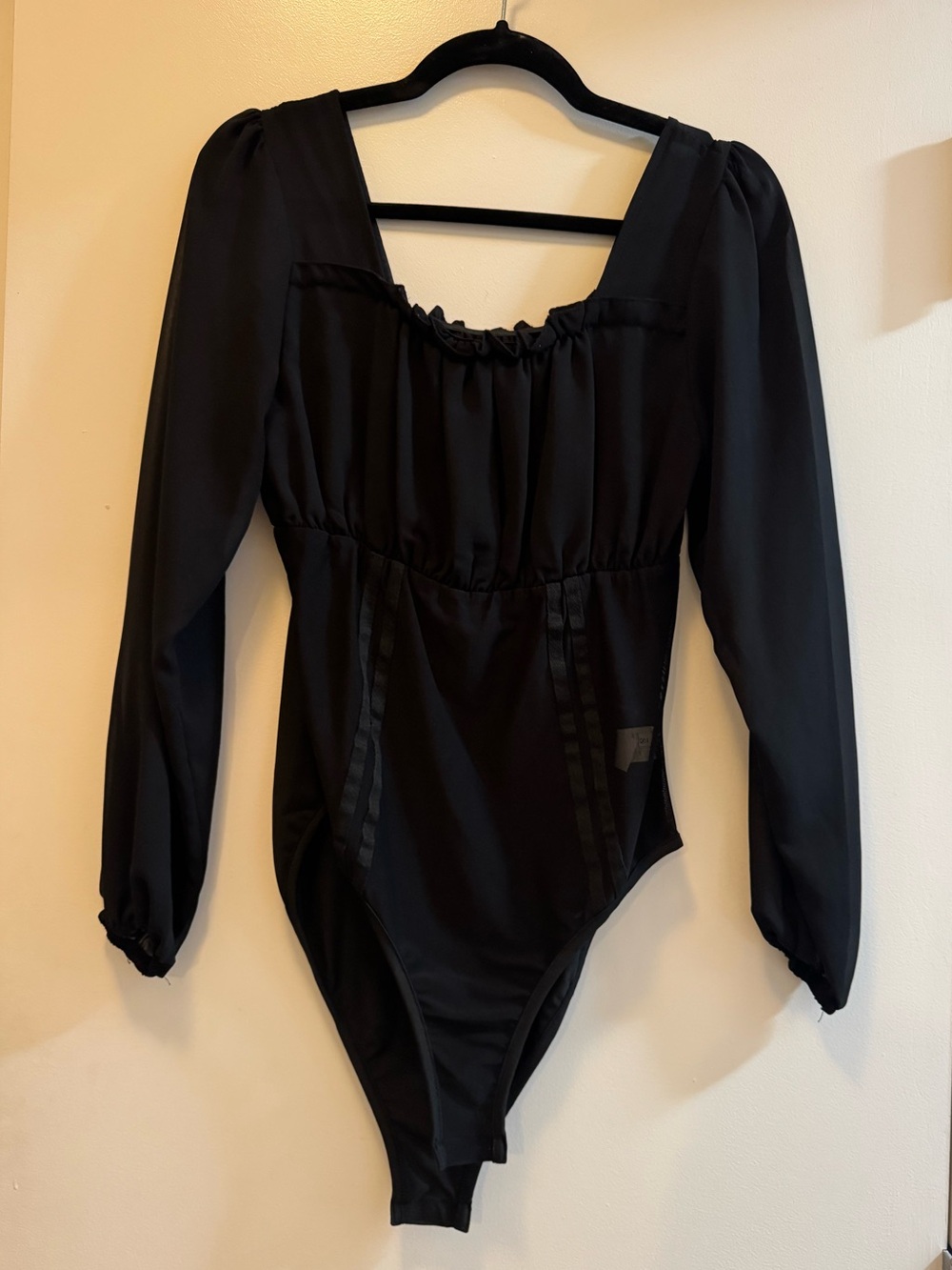 Black Long-Sleeve Kids One-Piece Bodysuit